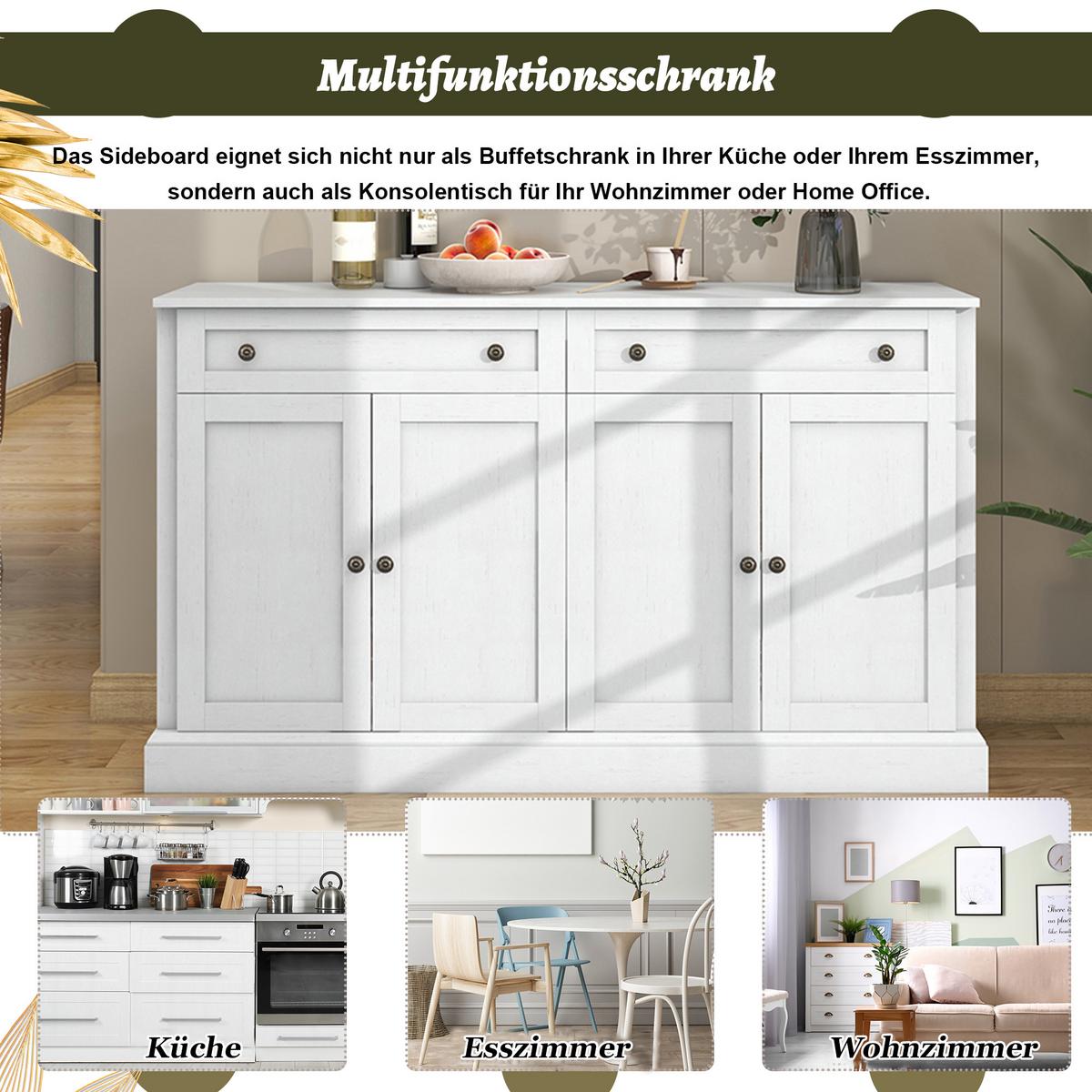 SIDEBOARD 150 cm in Antik Weiß - Creme, Holzwerkstoff (150/86/40cm) - Urban Meuble
