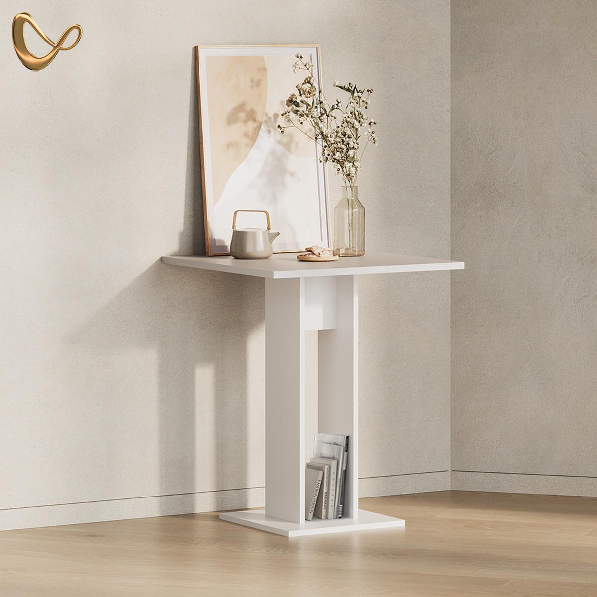 ESSTISCH Regusa Weiß 65 x 78 cm - Weiß, Holzwerkstoff (65/65/78cm) - Livinity®