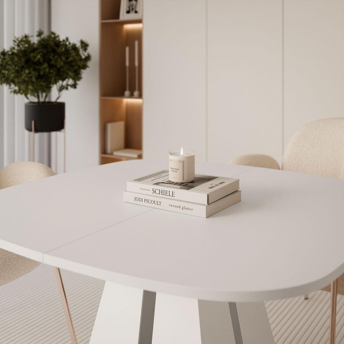 AUSZIEHTISCH ZELO 120/60/76 cm, Weiß - Weiß, Holzwerkstoff/Metall (60/120/76cm) - Idohome
