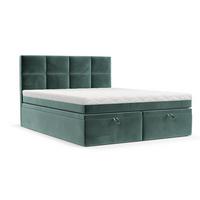 BOXBETT Tessa 160/200 cm Türkis im Kronos Stoff - Türkis/Schwarz, Holz/Holzwerkstoff (160/200cm) - AltaBeds