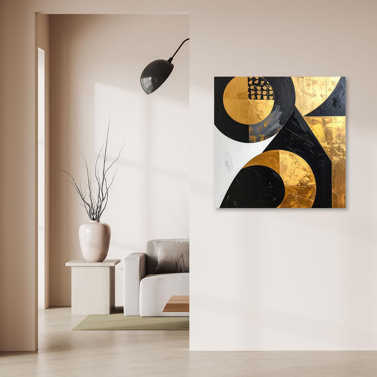 LEINWANDBILD 3D und geometrisch 50x50cm - Goldfarben, Textil (50/50cm) - Feeby