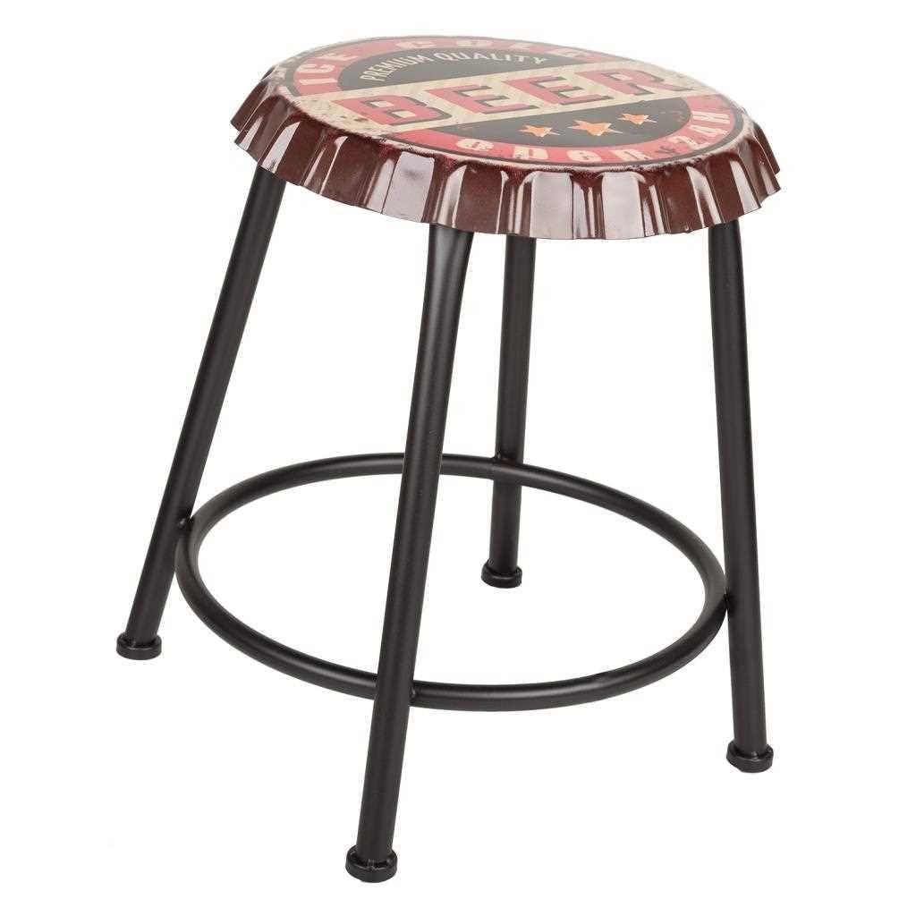 HOCKER aus Metall, rot, 35x46cm - Rot, Metall (35/46/35cm) - Wanderlust