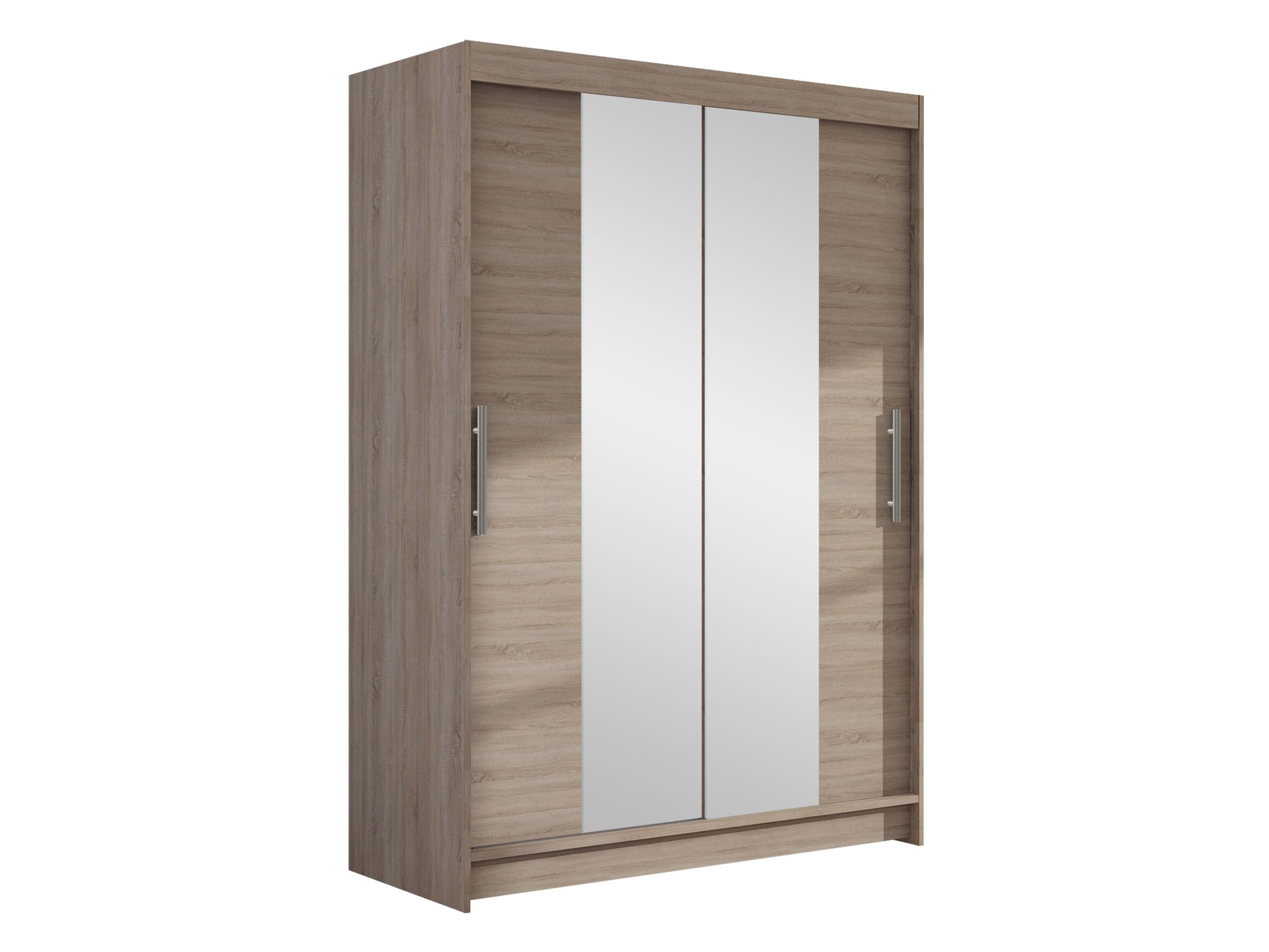 KLEIDERSCHRANK Miami II - Silberfarben/Trüffeleichefarben, Holzwerkstoff/Kunststoff (120/200/58cm) - MIRJAN24