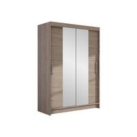 KLEIDERSCHRANK Miami II - Silberfarben/Trüffeleichefarben, Holzwerkstoff/Kunststoff (120/200/58cm) - MIRJAN24