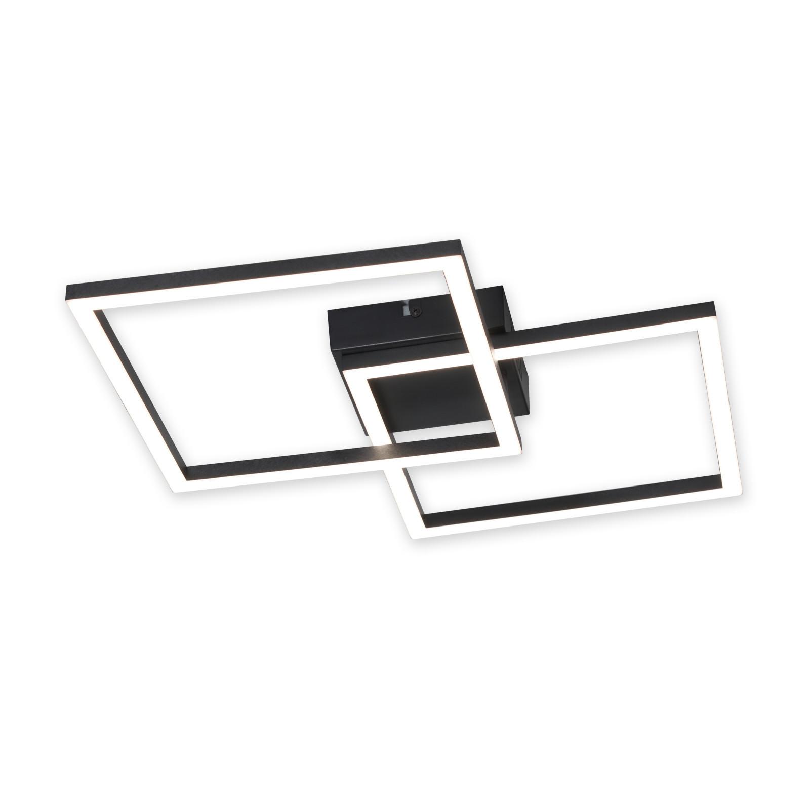 LED DECKENLEUCHTE Delwynne 39.5/39.5/6.7 cm - Schwarz, Kunststoff (39.5/39.5/6.7cm) - ZMH