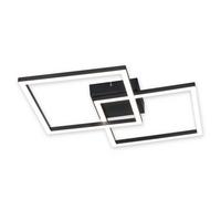 LED DECKENLEUCHTE Delwynne 39.5/39.5/6.7 cm - Schwarz, Kunststoff (39.5/39.5/6.7cm) - ZMH