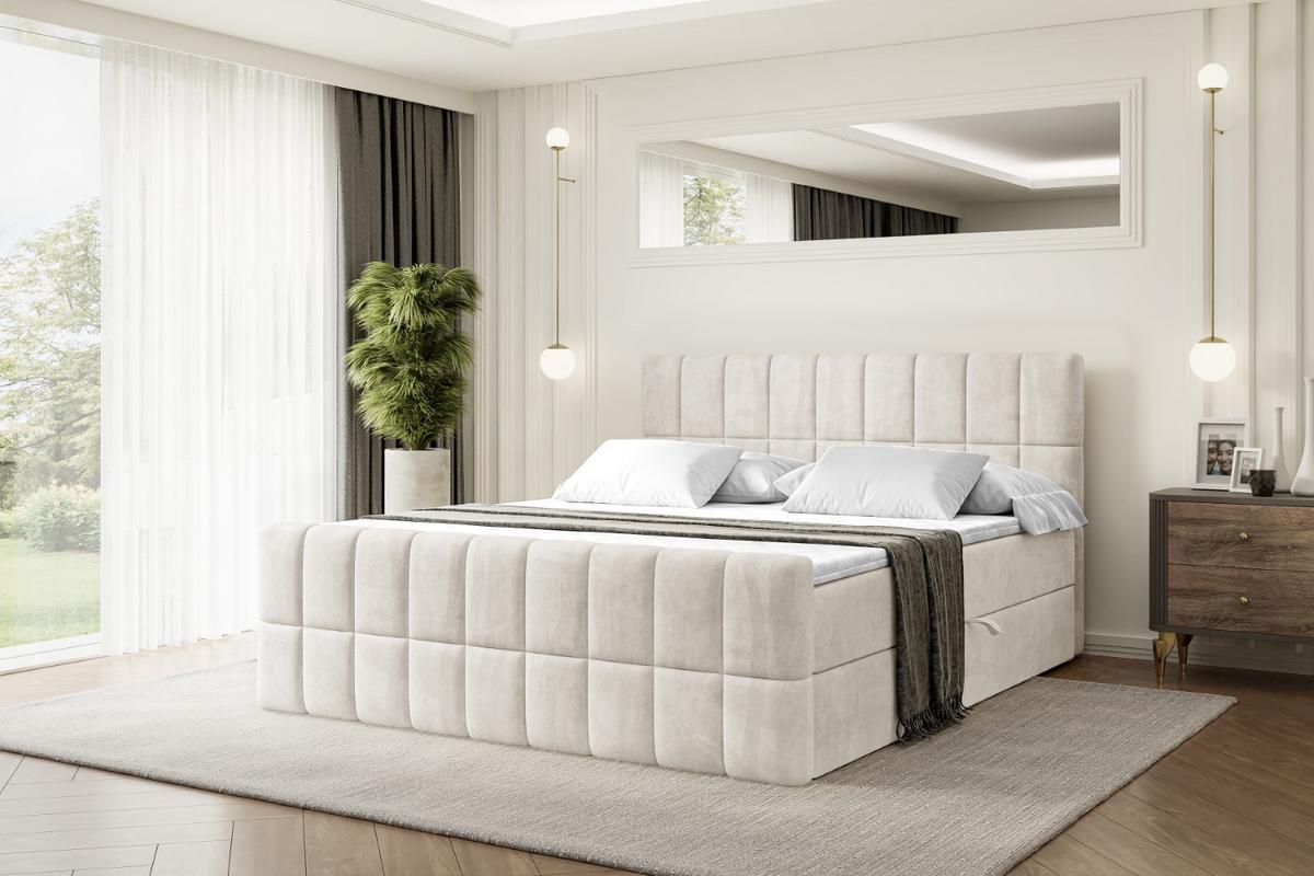 BOXBETT MIAMI-Z - 140x200 cm - H3 - Ecru - Ecru, Holzwerkstoff (140/200cm) - ALTDECOR