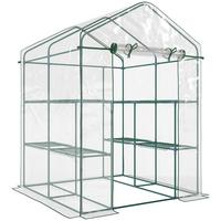 FOLIENGEWÄCHSHAUS, Transparent, Metall, PVC-Kunststoff - Transparent, Kunststoff (143/195/143cm) - Outsunny