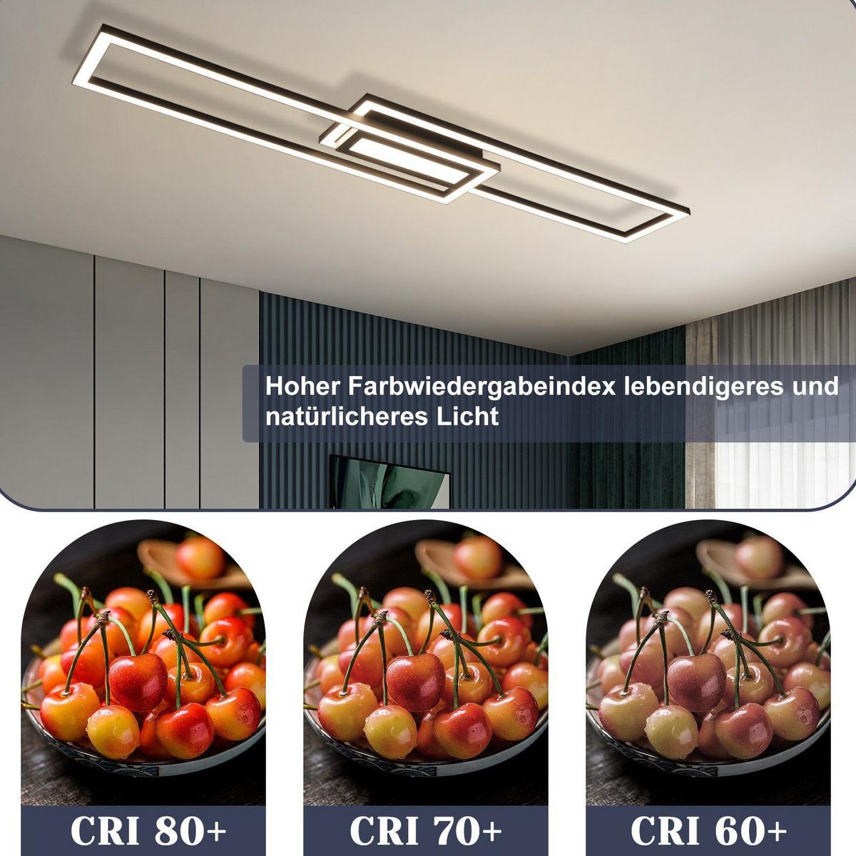 LED-DECKENLEUCHTE Falkenfluch Schwarz Metall 95/17.2/5 cm - Schwarz, Metall (95/17.2/5cm) - ZMH