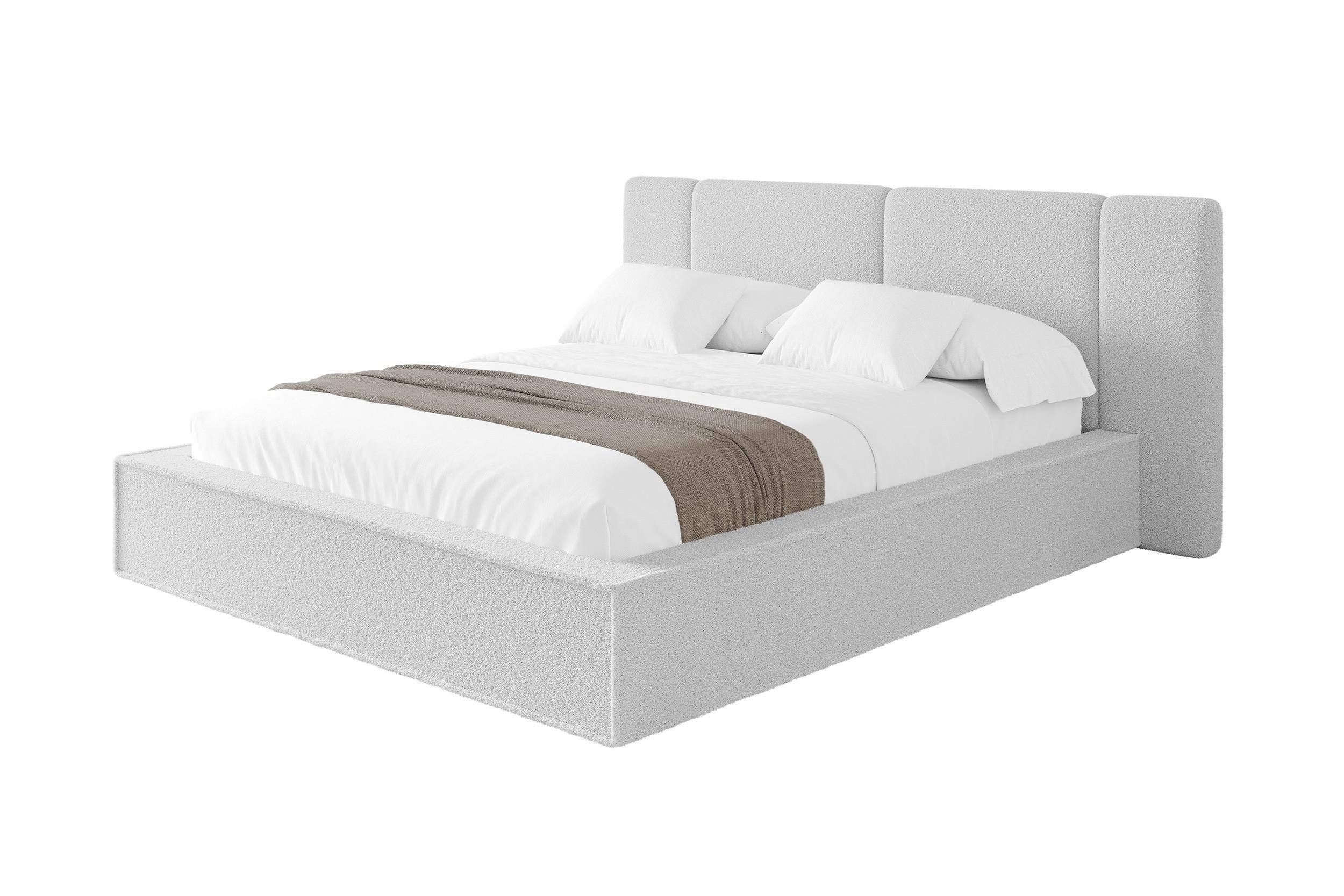 POLSTERBETT mit Bettkasten und Lattenrost, Bett mit Matratze H3/H4 - RIVO 180x200 Hellgrau - Taupe, Holzwerkstoff/Textil (180/200cm) - ALTDECOR