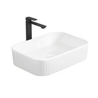 WASCHBECKEN mit Vertikale Rillen Abgerundete Ecken 45 / 32 / 11 cm - Weiß, Keramik (45/11/32cm) - EMKE