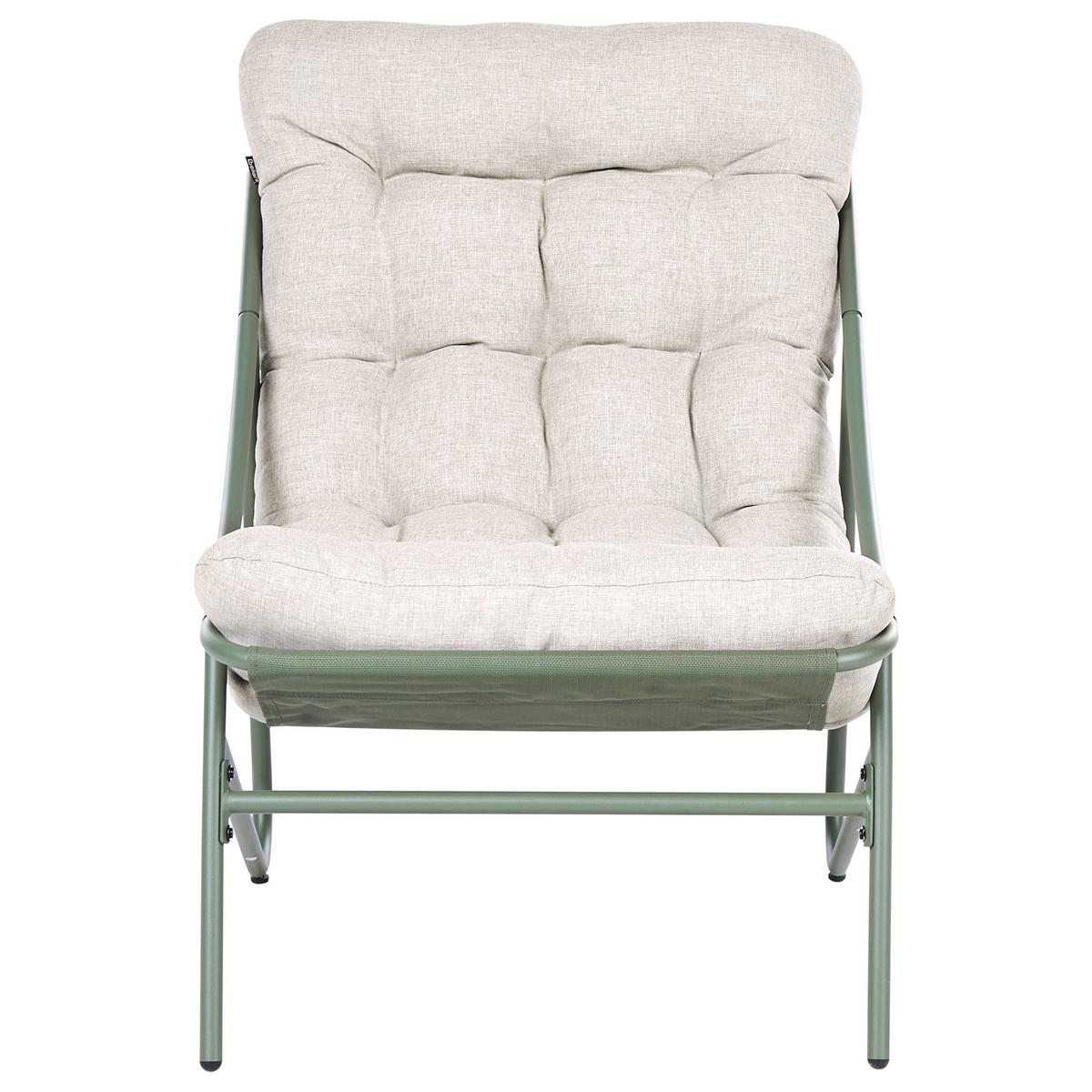 LOUNGE-SET mit Tisch 4-Sitzer Metall Beige/Grün Molveno - Beige/Grün, Metall - Beliani