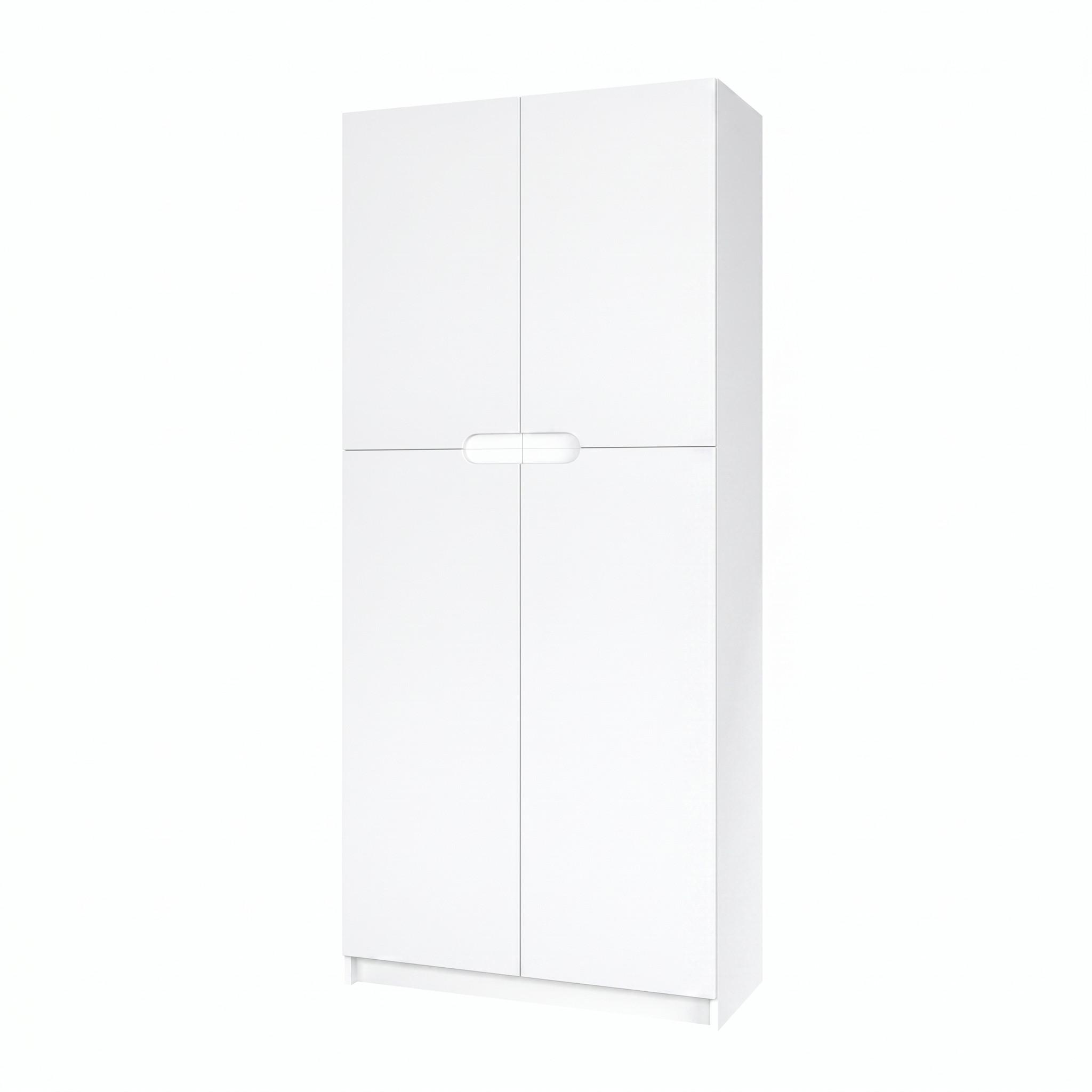 BÜROSCHRANK Logan Fronten in Weiß matt - Weiß, Holzwerkstoff (82/184/37cm) - Vladon