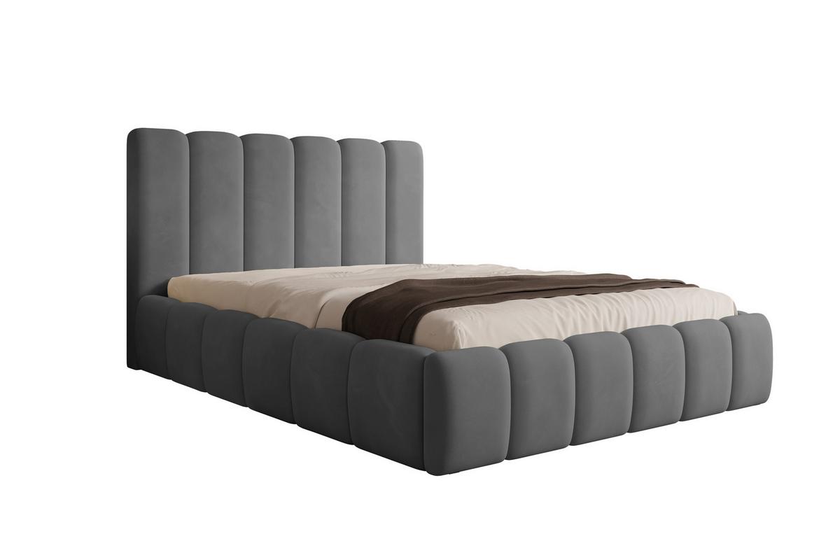 POLSTERBETT Vilo 180x200 mit Bettkasten und Stabilem Metallgestell - Grau, Textil (180/200cm) - Storez24