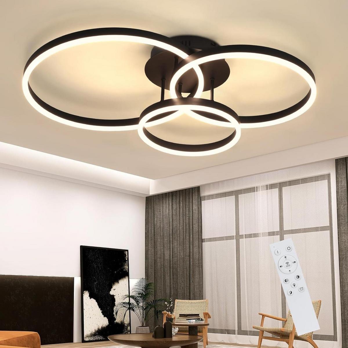 LED-DECKENLEUCHTE Puls 82/58/15 cm - Schwarz, Metall (82/58/15cm) - Nettlife
