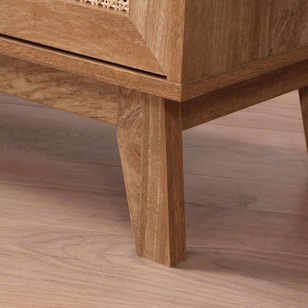 SIDEBOARD 2 Türen mit Rattan-Geflecht L110 cm - PALMO - Apfelbaumfarben, Holzwerkstoff (39/74.5/110cm) - Calicosy