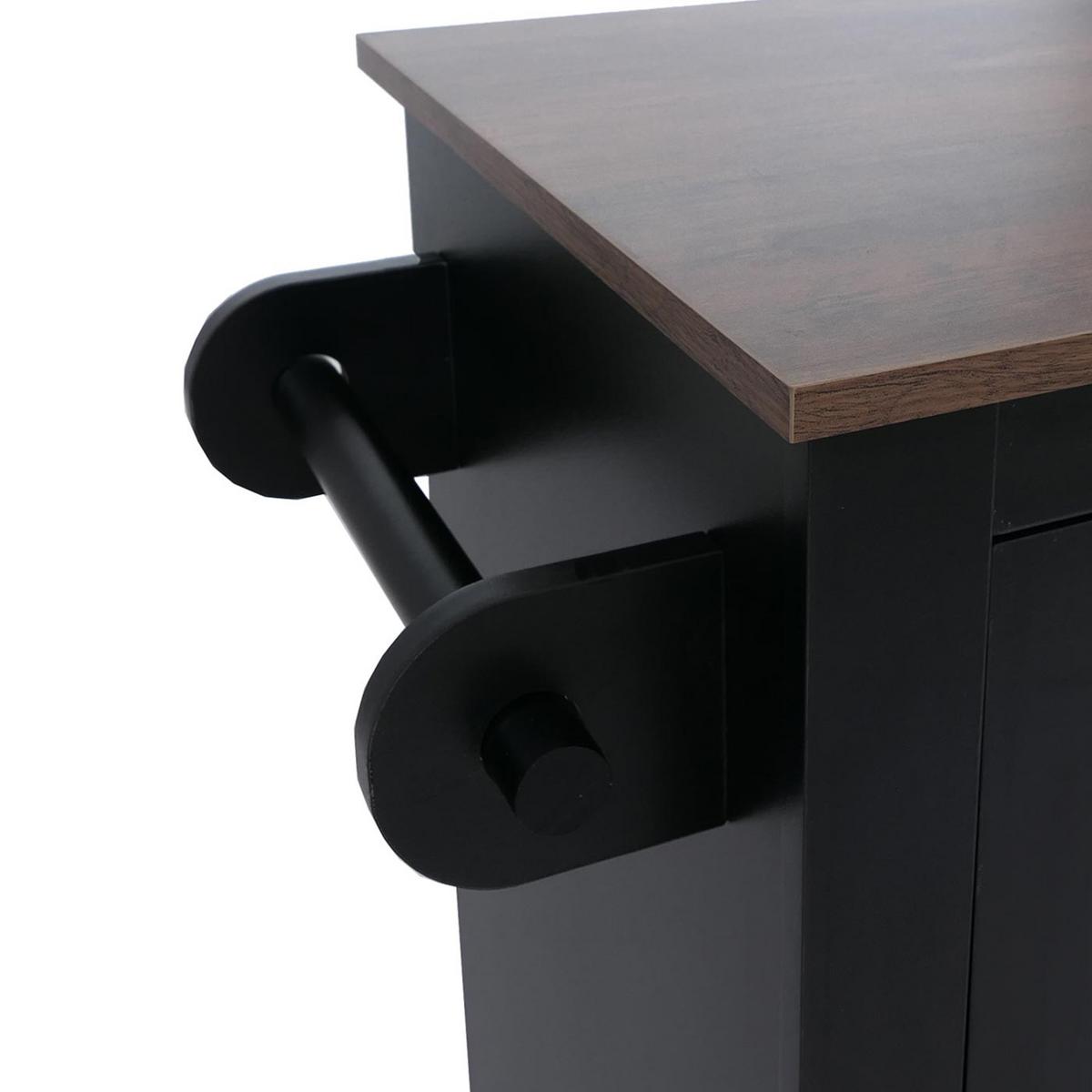 KÜCHENINSEL Schwarz, Braun - Schwarz/Braun, Holz (120/90/45cm) - MCW