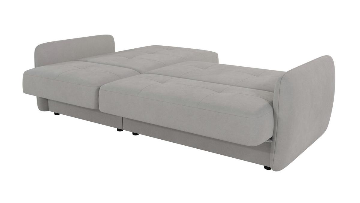 ECKSOFA Lupo Silber Mikrofaser - Silberfarben/Schwarz, Holz/Kunststoff (232/147cm) - S-Style Möbel