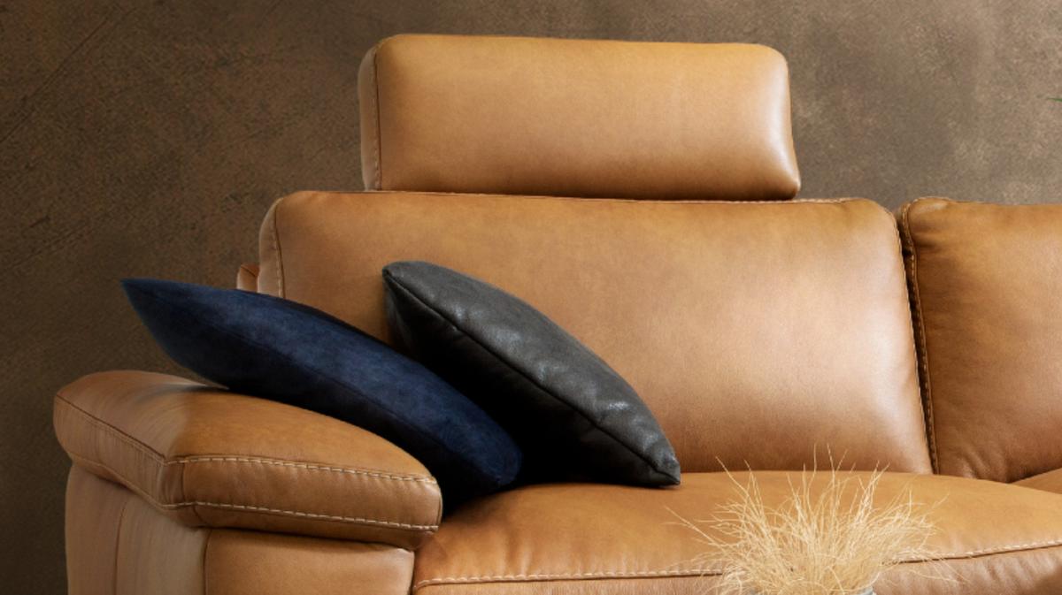 ECKSOFA MOTORISCHER RELAXFUNKTION LOLA Rotbraun Leder Relaxfunktion - Rotbraun/Cognac, Leder (233/178cm) - KAWOLA