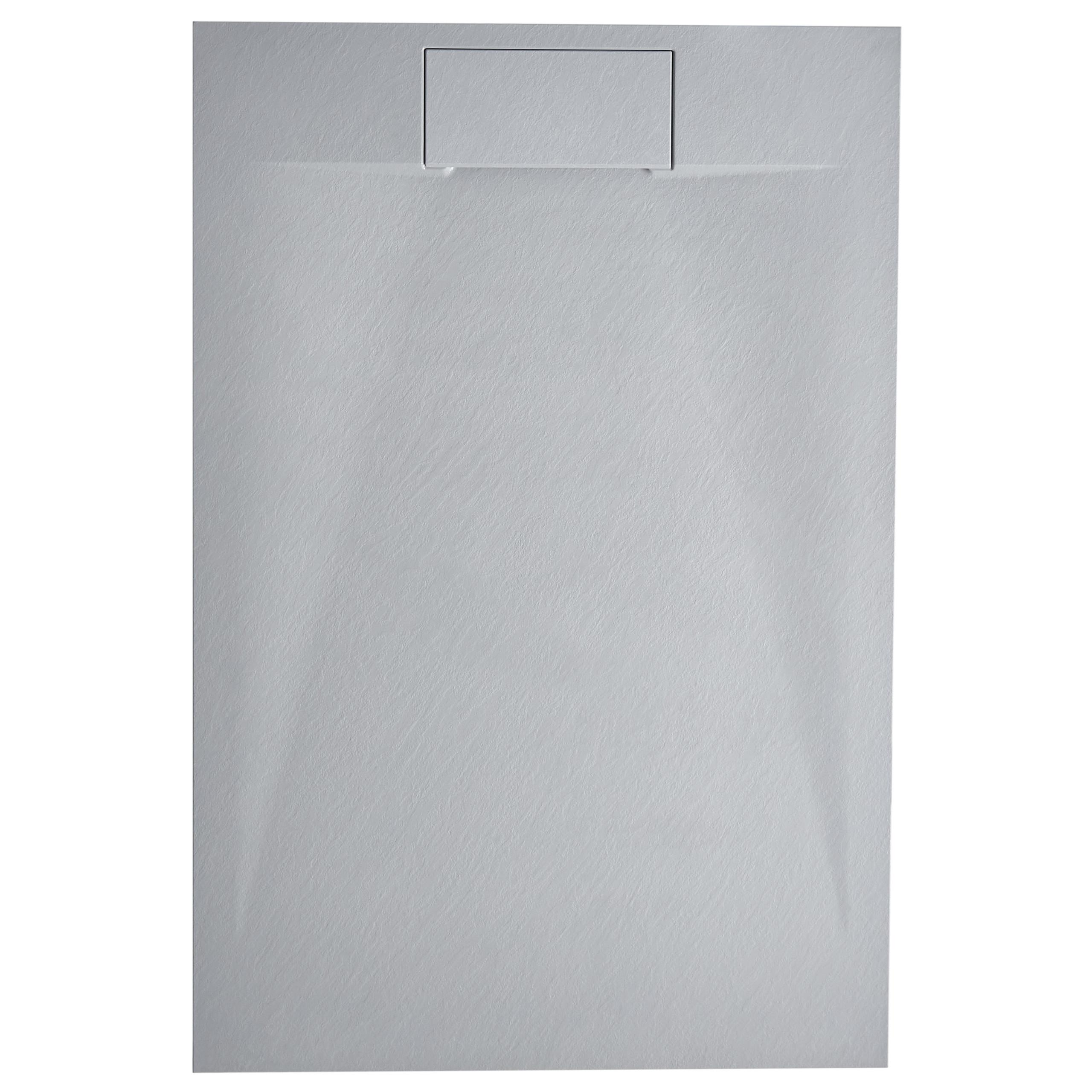 DUSCHWANNE 80/120/3 cm Grau Azzurro - Dunkelgrau/Grau, Kunststoff (120/3/80cm) - Beliani