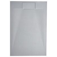 DUSCHWANNE 80/120/3 cm Grau Azzurro - Dunkelgrau/Grau, Kunststoff (120/3/80cm) - Beliani