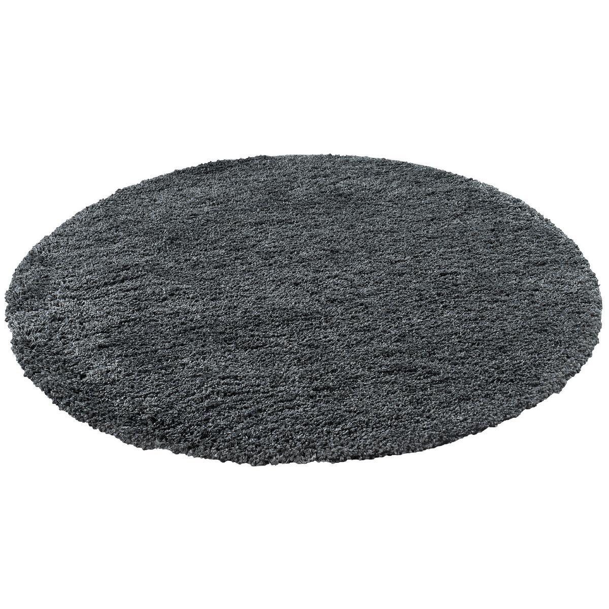 HOCHFLOR LANGFLOR SHAGGY TEPPICH LUXURY RUND - Anthrazit, Textil (80/80cm) - Pergamon
