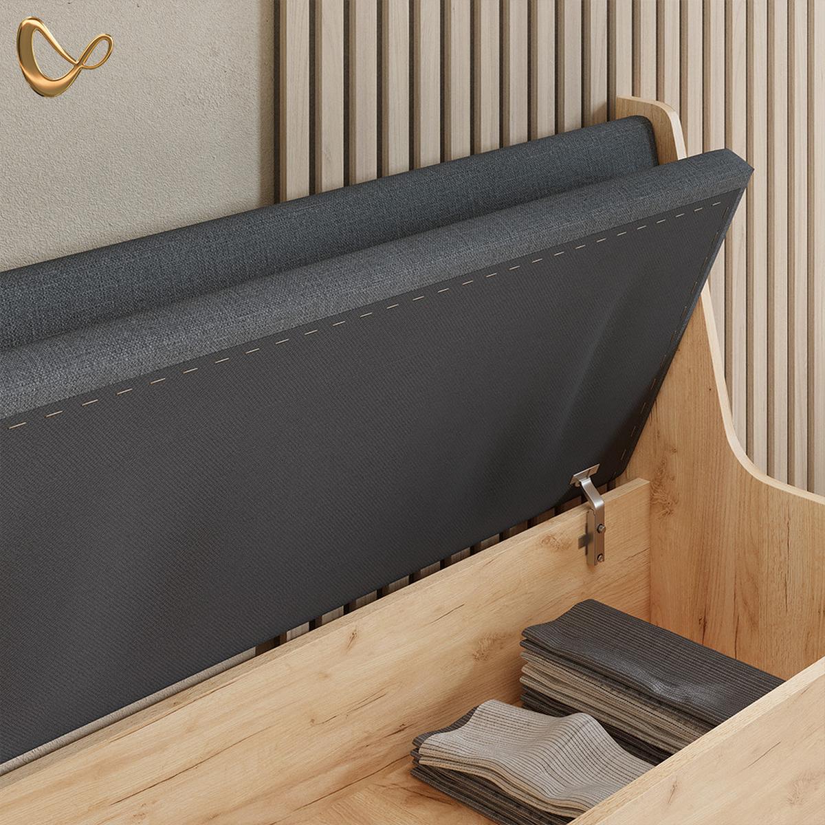 ECKBANKGRUPPE Tiberio Goldkraft Eiche 180 x 150 cm mit Tisch - Honigeiche, Holzwerkstoff (180/80/150cm) - Livinity®