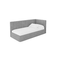 EINZELLBETT Jugendbett mit Bettkasten, Links - TULY 100x200 Grau - Hellgrau, Holzwerkstoff/Textil (100/200cm) - ALTDECOR