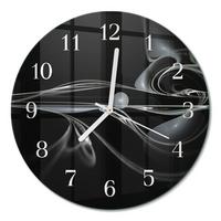 WANDUHR aus Glas Ø30 cm - Abstraktion - Schwarz, Glas (30/30/0.4cm) - TULUP