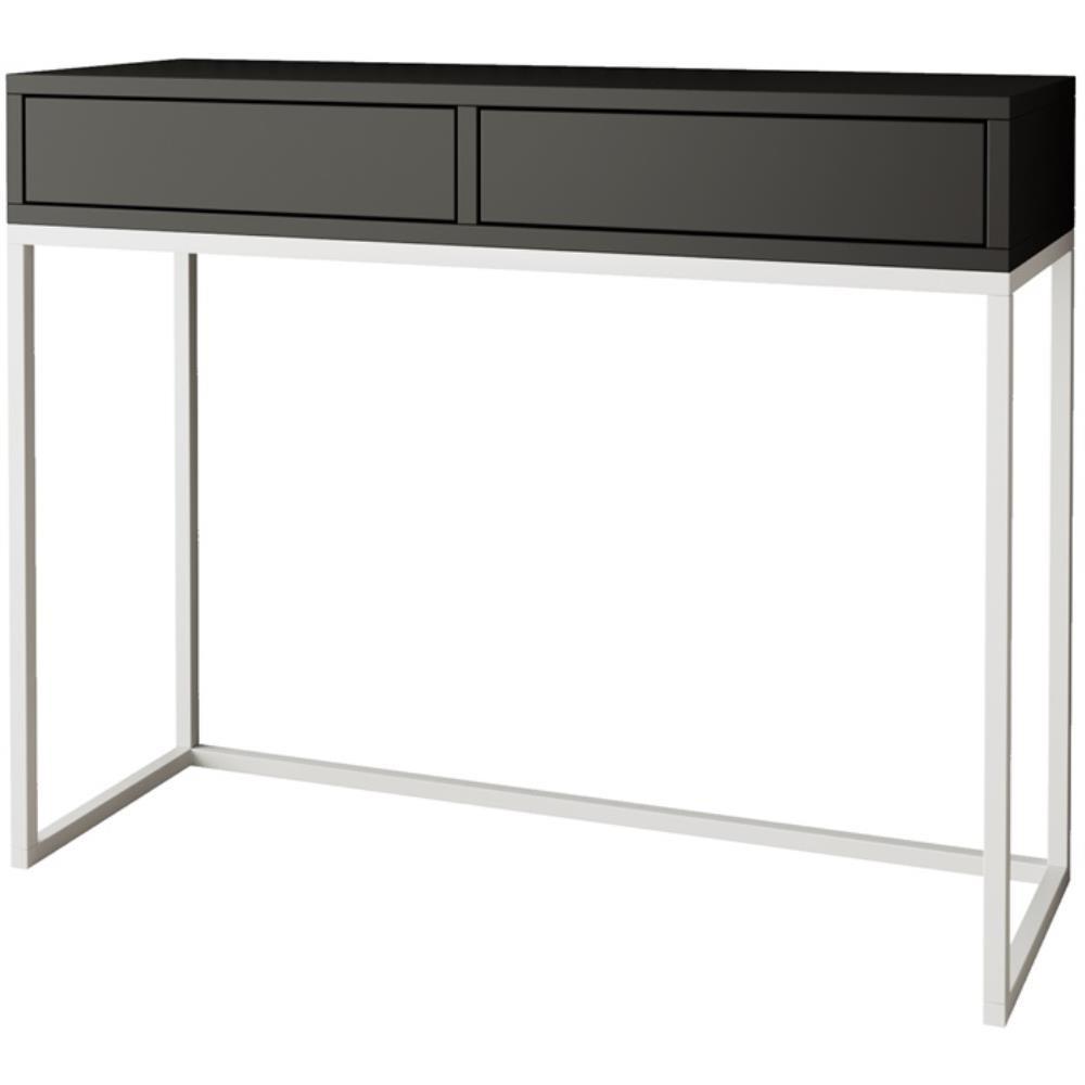KONSOLENTISCH Lango 100/85/35 schwarz mit weißen Matellbeinen - Schwarz/Weiß, Holzwerkstoff/Metall (35/100/85cm) - Beautysofa
