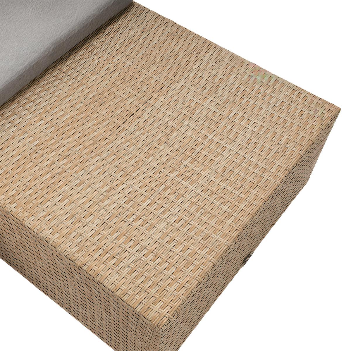 GARTENSET Sevilla, aus Technorattan, Ecksofa mit Couchtisch, Beige - Beige, Kunststoff - Beautysofa