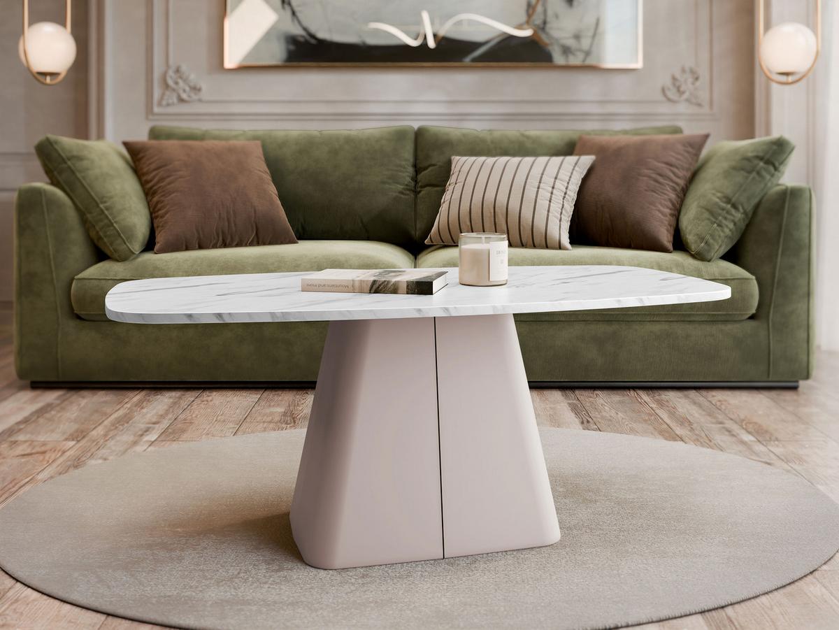 COUCHTISCH Noa Cashmere - Kaschmir/Weiß, Holzwerkstoff/Metall (60/120/48cm) - MIRJAN24