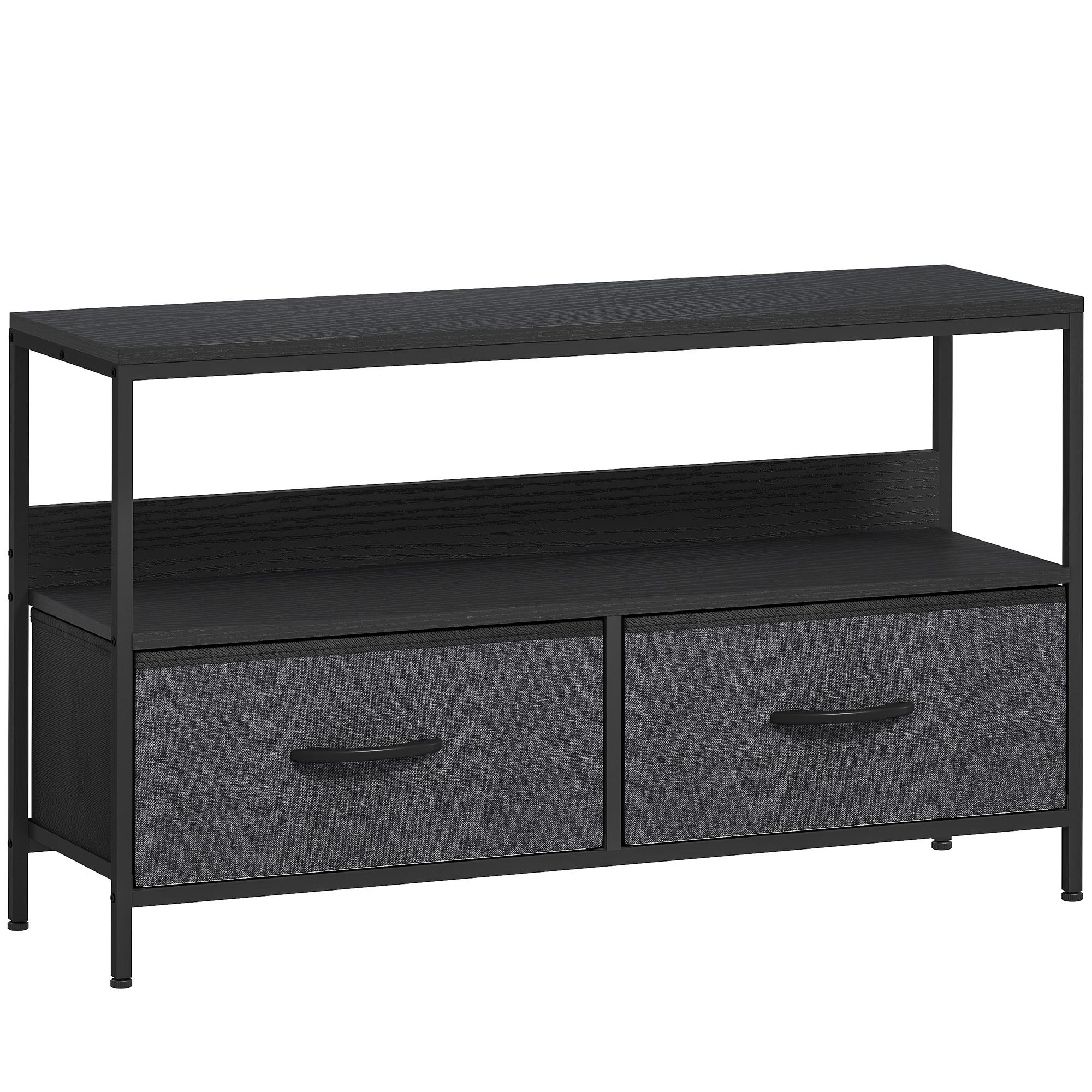 TV-SCHRANK 839-071V00BK - Schwarz, Metall (29/56/98cm) - HOMCOM