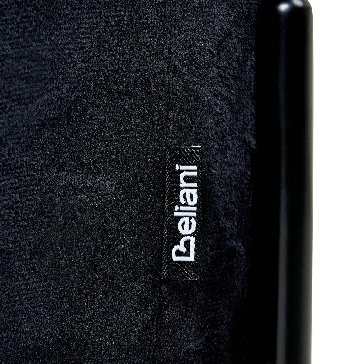 POUF mit Stauraum Samtstoff Schwarz Wenona - Schwarz, Textil (37/40/37cm) - Beliani