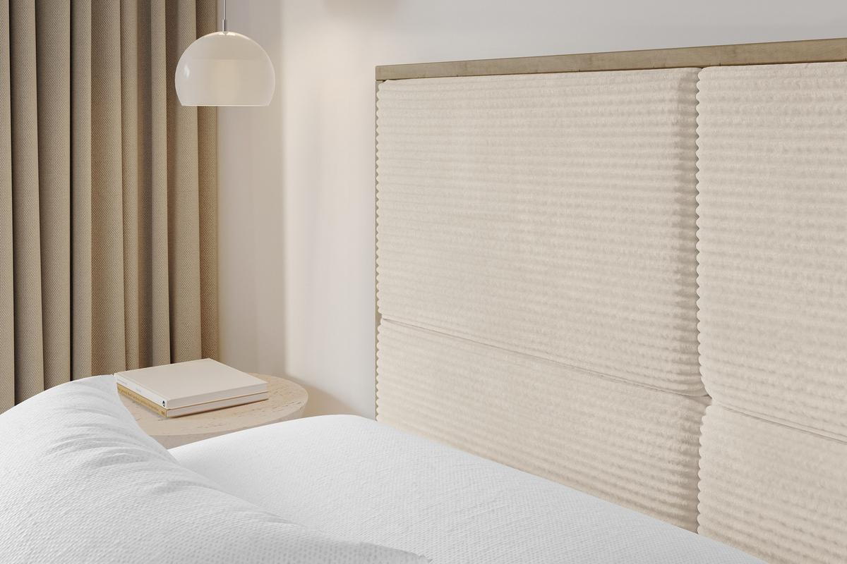 POLSTERBETT mit Bettkasten und Lattenrost, Bett mit Matratze H3/H4 - LILA 140x200 Beige - Kaschmir, Holzwerkstoff/Textil (140/200cm) - ALTDECOR