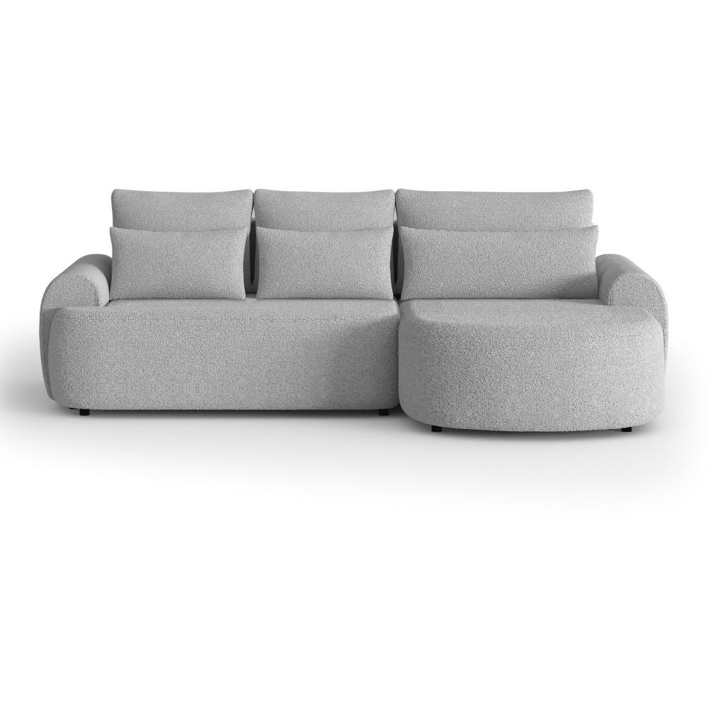 ECKSCHLAFSOFA Olivio L Hellgrau, rechts - Hellgrau/Schwarz, Kunststoff/Textil (266/170cm) - Beautysofa