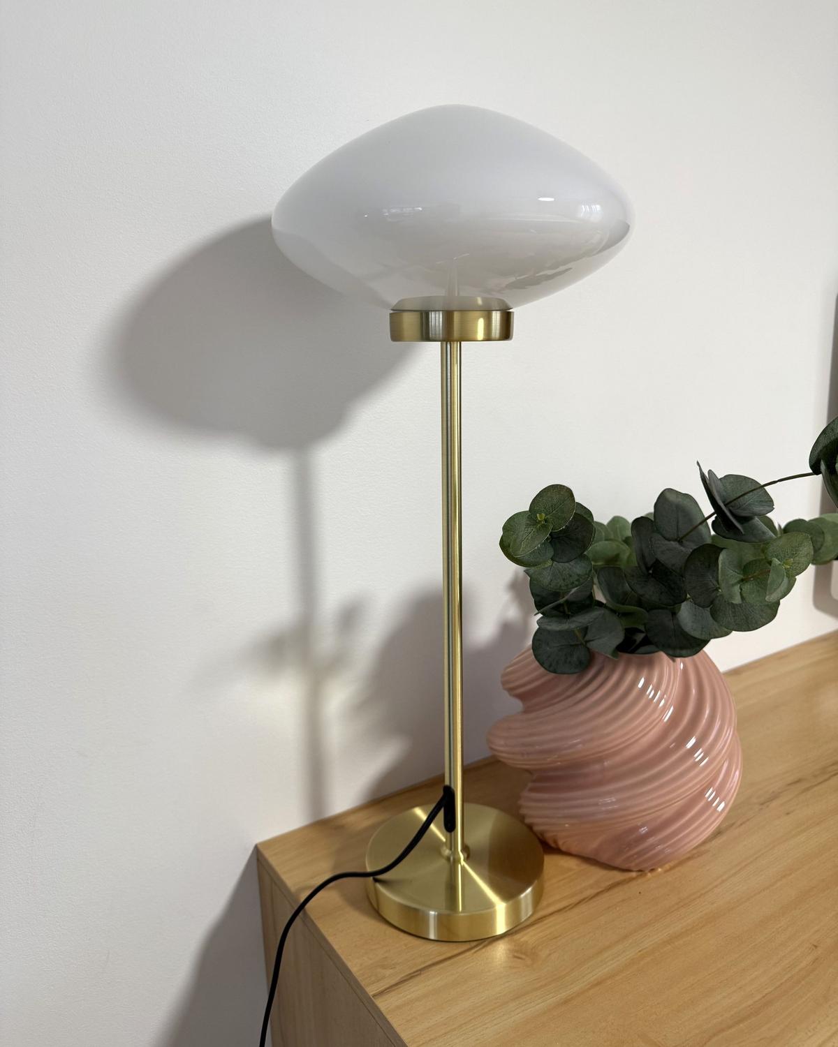 TISCHLAMPE Metall Gold Sibun - Goldfarben/Weiß, Metall (24/24/55cm) - Beliani