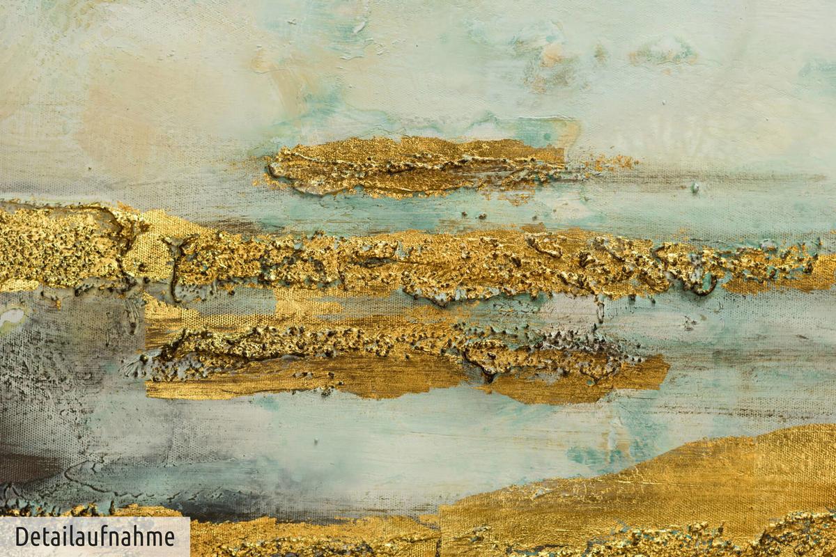 ACRYLBILD HANDGEMALT 120/40 cm - Blau, Holz/Textil (120/40cm) - KUNSTLOFT