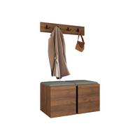 GARDEROBEN-SET Orion VI - Nussbaumfarben/Grau, Holzwerkstoff/Kunststoff (84/42/46cm) - MIRJAN24