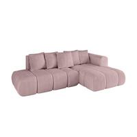 ECKSOFA Ottomane Rechts CLOUD-L-v1 280x185x90 Rosa Cord - Rosa, Holzwerkstoff/Kunststoff (185/280cm) - ALTDECOR