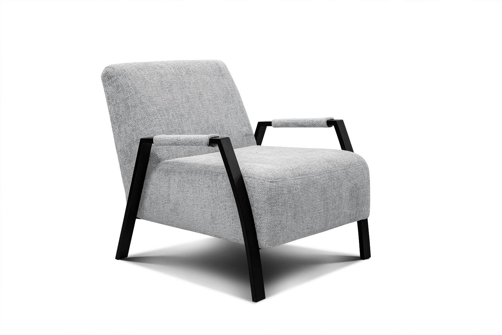 SESSEL KOBE, hellgrau - Hellgrau/Schwarz, Holz/Textil (72/76/90cm) - Wozimo