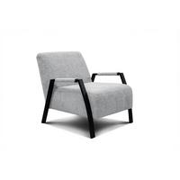 SESSEL KOBE, hellgrau - Hellgrau/Schwarz, Holz/Textil (72/76/90cm) - Wozimo