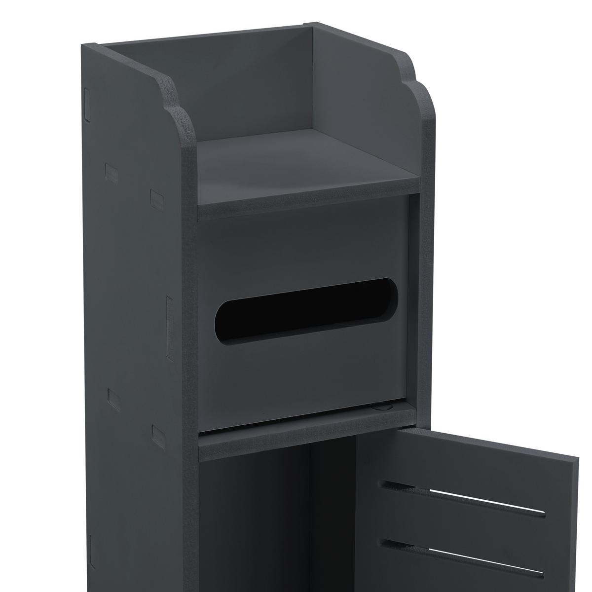 TOILETTENPAPIERHALTER Leoben - Dunkelgrau, Kunststoff (15/80/15cm) - [en.casa]