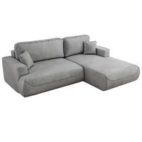 ECKSOFA OVO L Hellgrau Velvet - Rechts Seite - Hellgrau/Schwarz, Kunststoff/Textil (195/271cm) - MKS