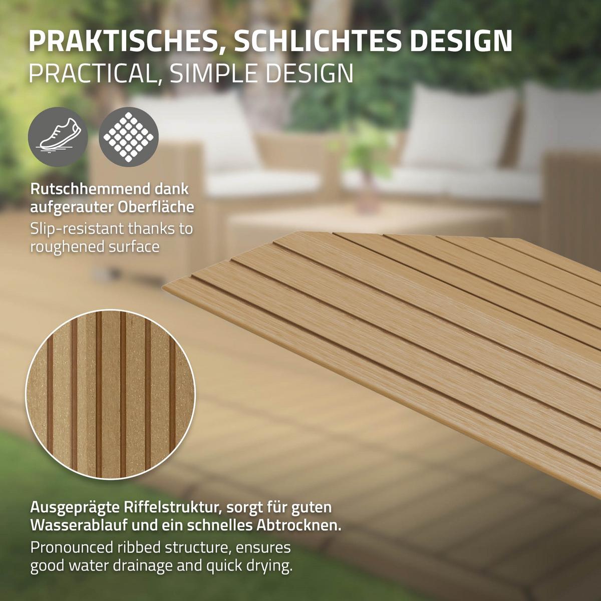 ABSCHLUSSLEISTE WPC Ecke links Teak - Alteiche, Holzwerkstoff (38/2/7.5cm) - ML-DESIGN