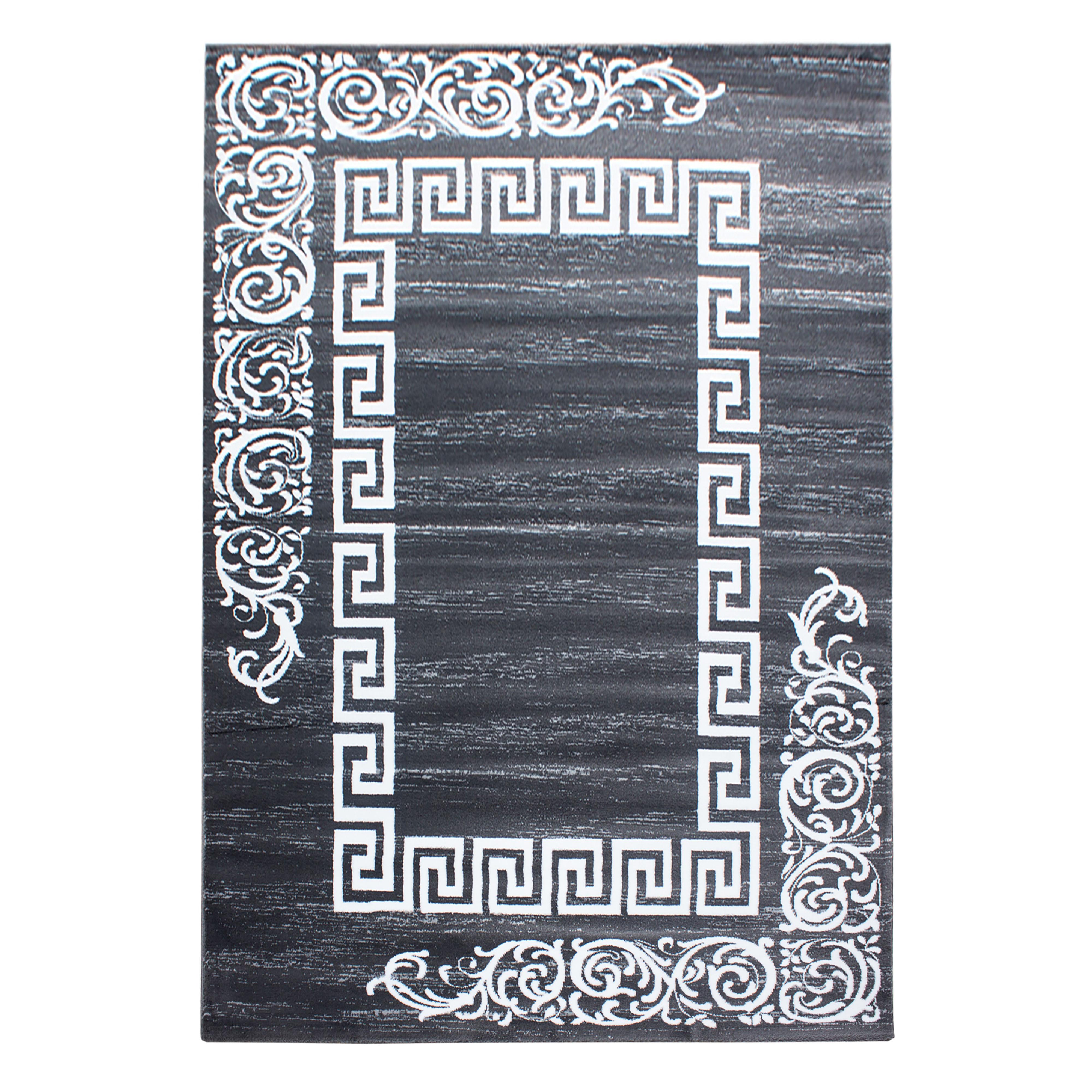TEPPICH Kurzflor ASPEN in Grau, mit Mäander-Muster, 200 x 290 cm - Grau, Textil (290/200cm) - KADIMA DESIGN