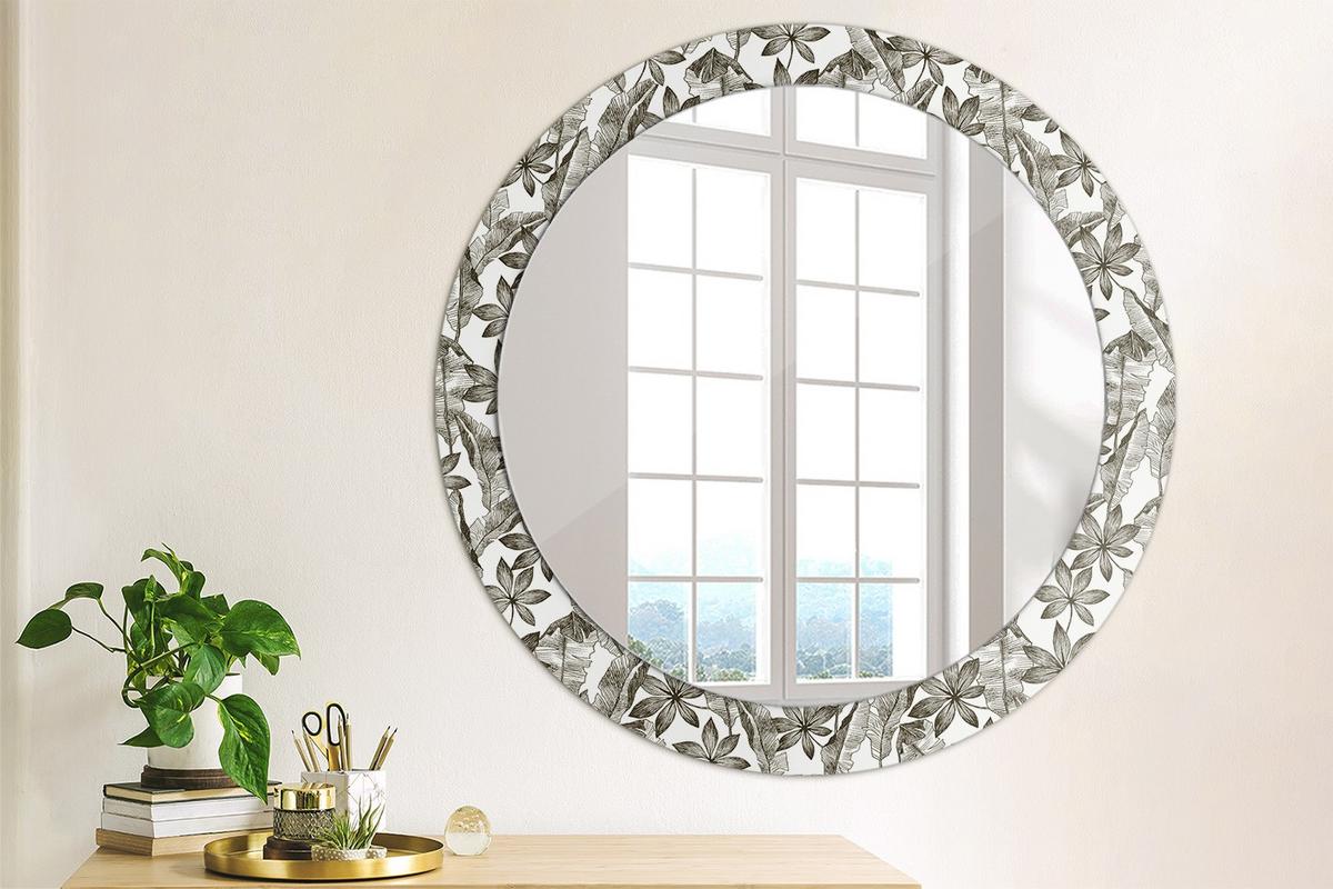SPIEGEL Rund Ø 80 cm mit Aufdruck - Schwarz, Glas (80/80/0.4cm) - Wallfluent