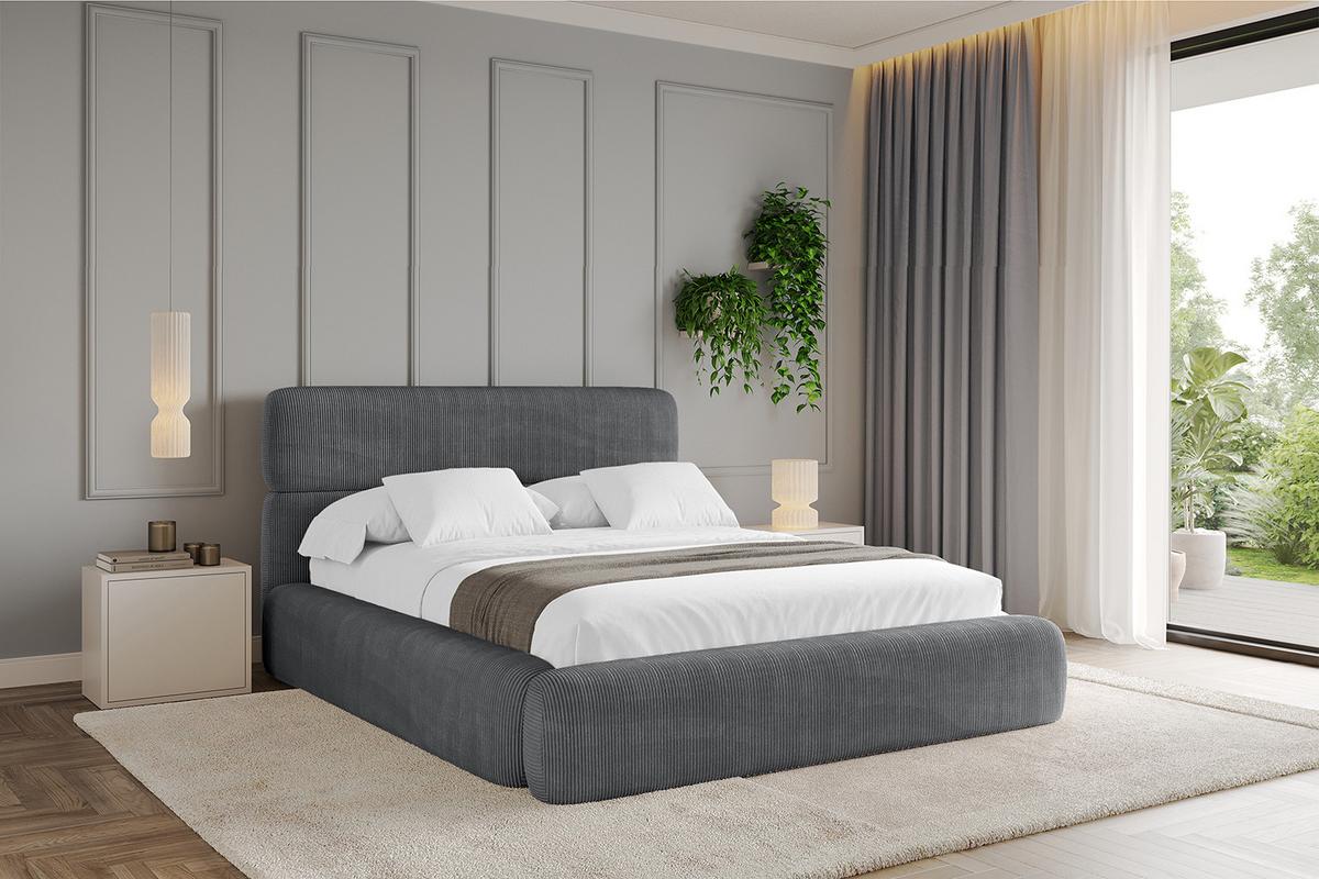 POLSTERBETT mit Bettkasten und Lattenrost, Boxbett ohne Matratze - ENORA 180x200 Dunkelgrau - Anthrazit, Holzwerkstoff/Textil (180/200cm) - ALTDECOR