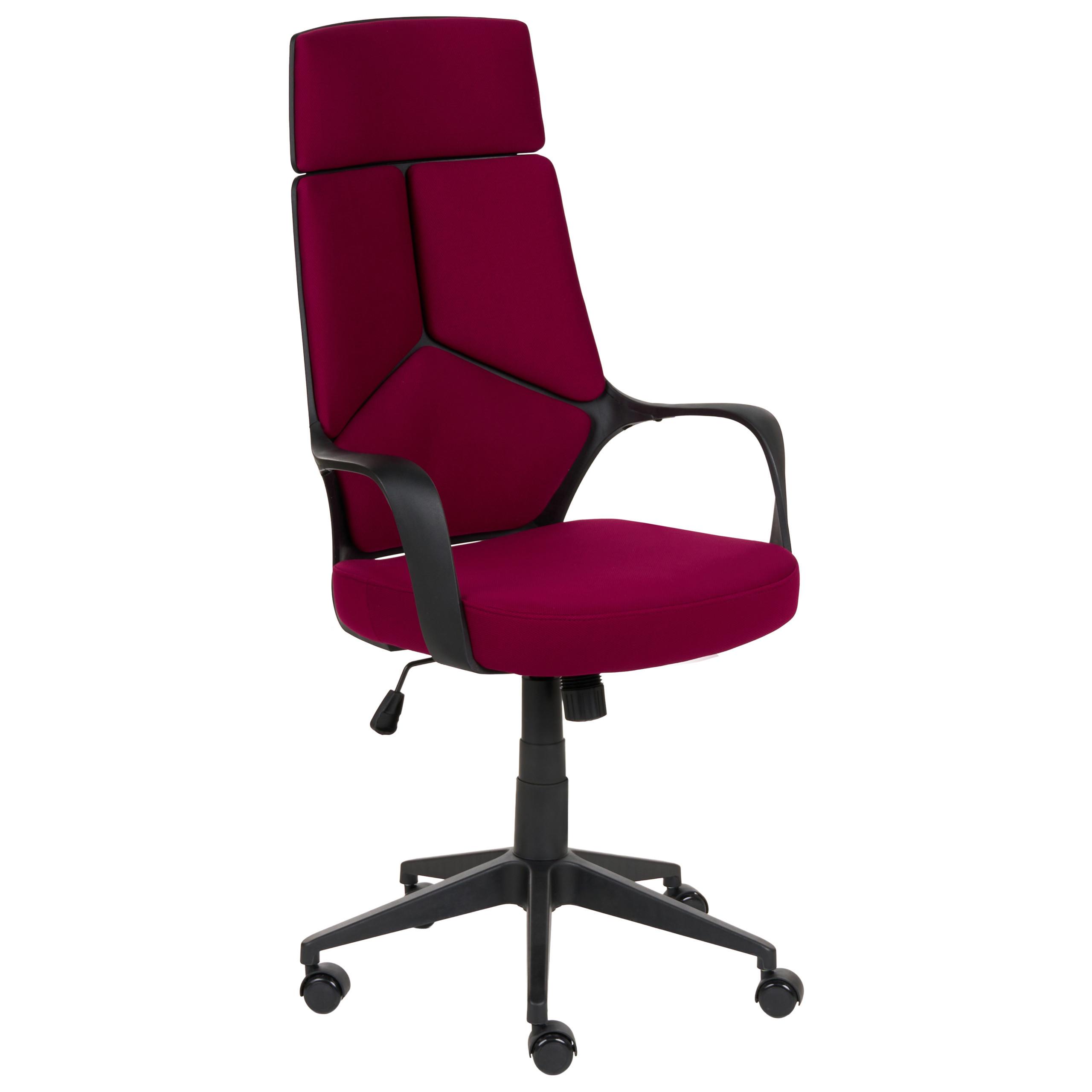 BÜROSTUHL Burgunderrot Delight - Dunkelrot, Textil (64/116/64cm) - Beliani