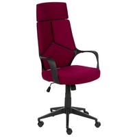 BÜROSTUHL Burgunderrot Delight - Dunkelrot, Textil (64/116/64cm) - Beliani